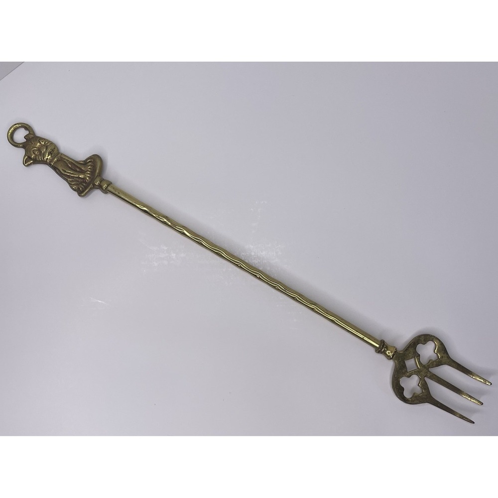 VTG Brass Fireplace‎ Toasting Fork Back Scratcher DOG Home Decor 19" Long